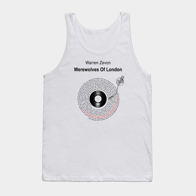 WEREWOLVES OF LONDON LYRICS ILLUSTRATIONS Tank Top by Vansa Design